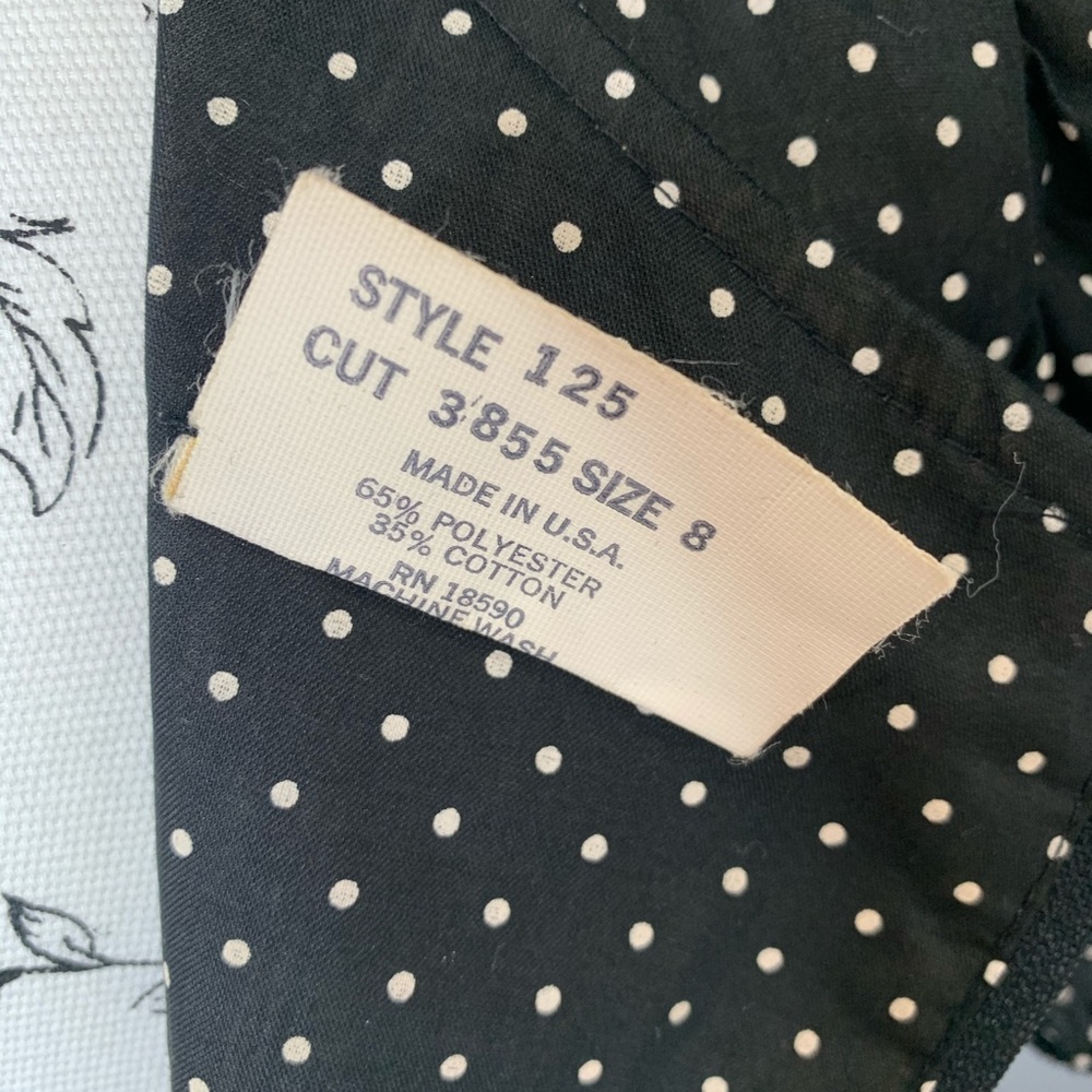 Vintage SQUARE DANCE Dress Co Polka Dot Size 8 - Picture 5 of 5